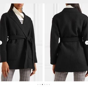 Black tie-waist coat